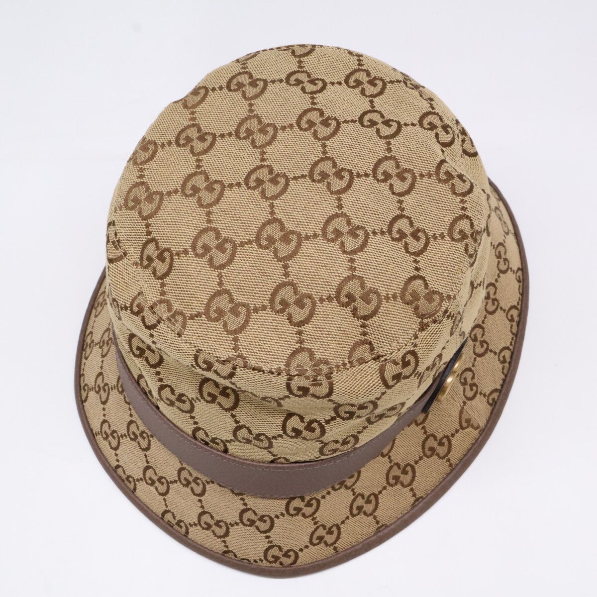 GUCCI グッチ 【美品】‎576587 GGキャンバス フェドラハット M