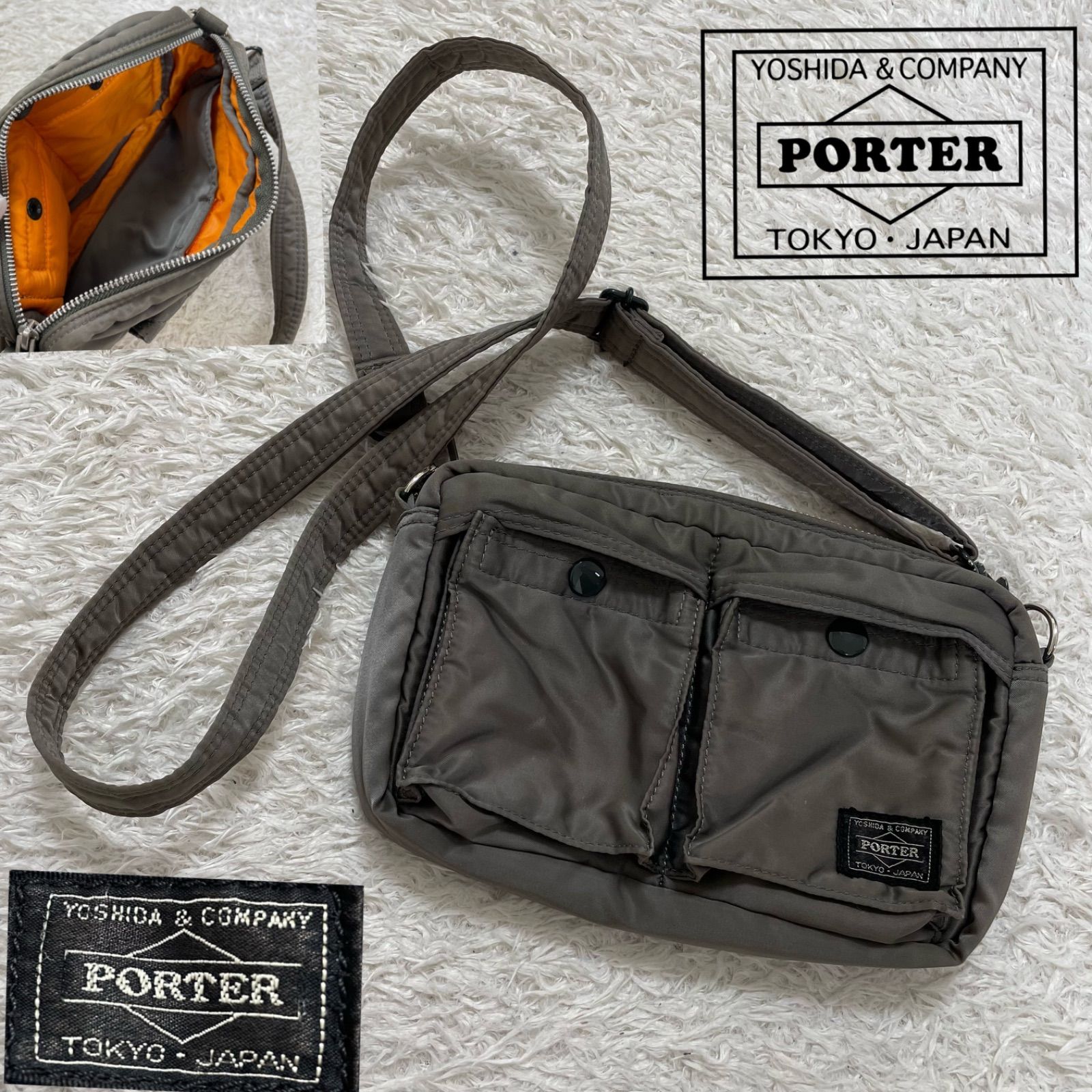 美品　PORTER ポーター タンカー ショルダーバッグ 2way シルバー 美品☆PORTERポーター タンカー 2way ショルダーバッグ シルバーグレー