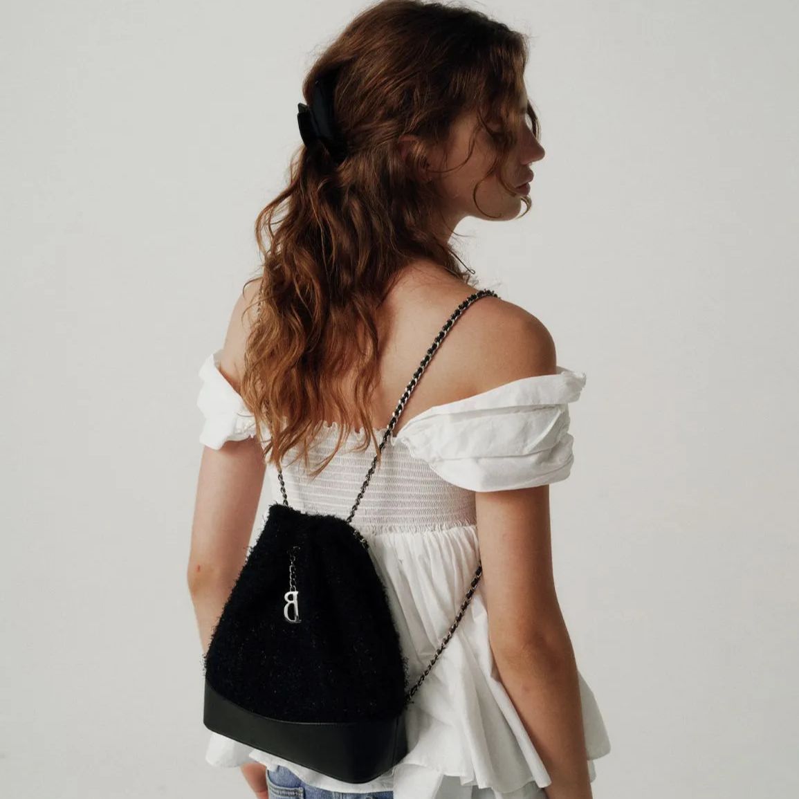 The barnnet ツイードチェーンバッグ　リュック Tweed Drawstring Chain Backpack（リュック）｜The Barnnet（ザ