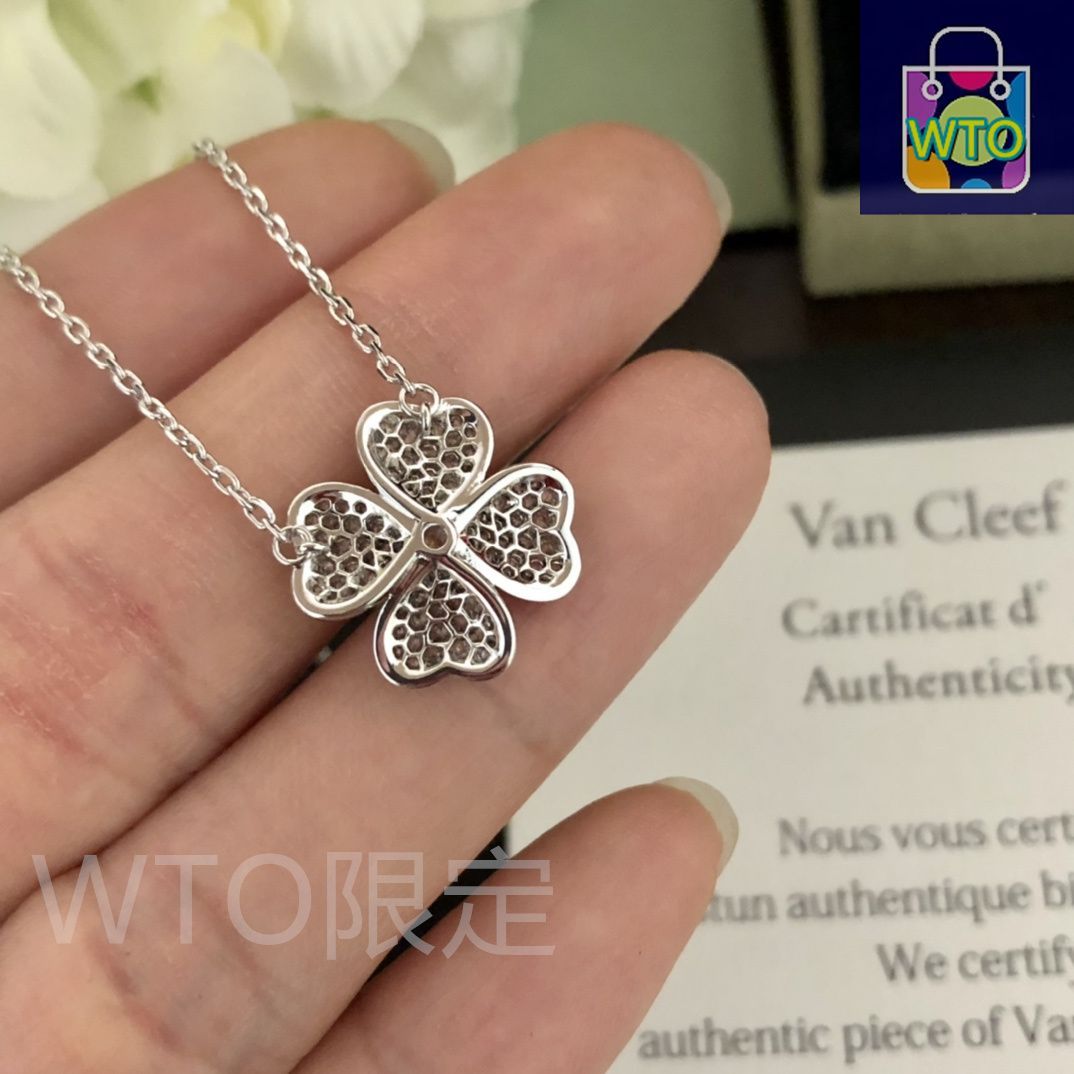 クローバーモチーフ　ダイヤネックレス ヴァンクリーフ　アルハンブラ　フラワー Alhambra - ヴァン クリーフ&アーペル - Van Cleef & Arpels