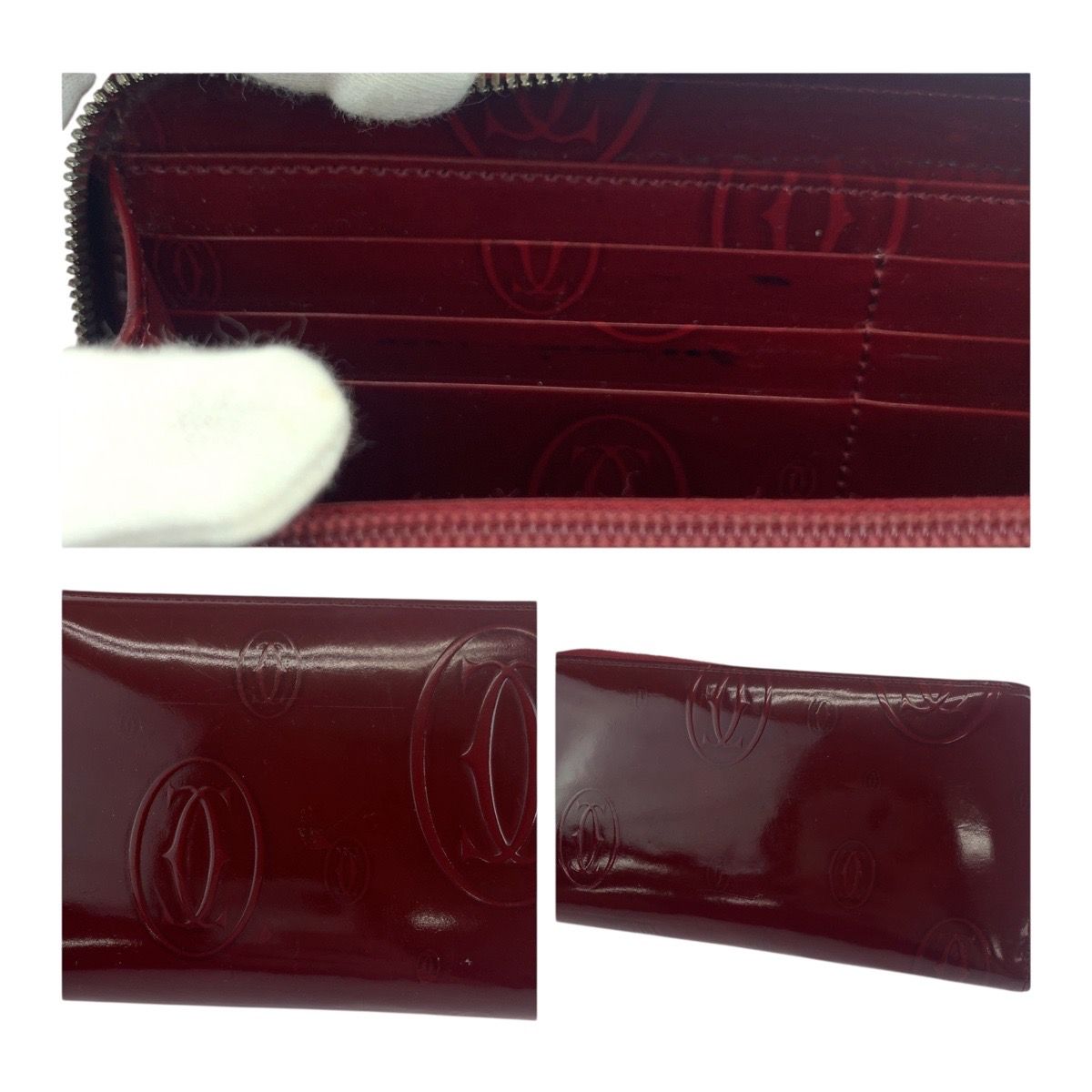 美品 CARTIER カルティエ ハッピーバースデー ボルドー シルバー金具  