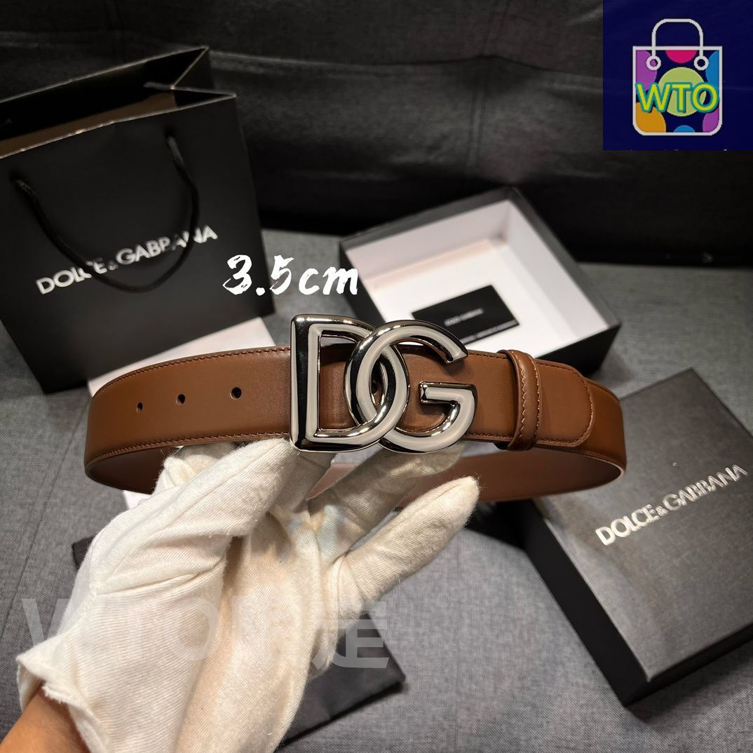 D&G ドルガバ　ストーン　レザーベルト　茶　ゴールド D&G ドルチェ&ガッバーナ ベルト 茶×ゴールド ベルト 90/48 D