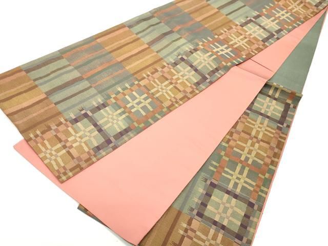 平和屋着物○ファッションデザイナー 花井幸子 六通柄袋帯 格子