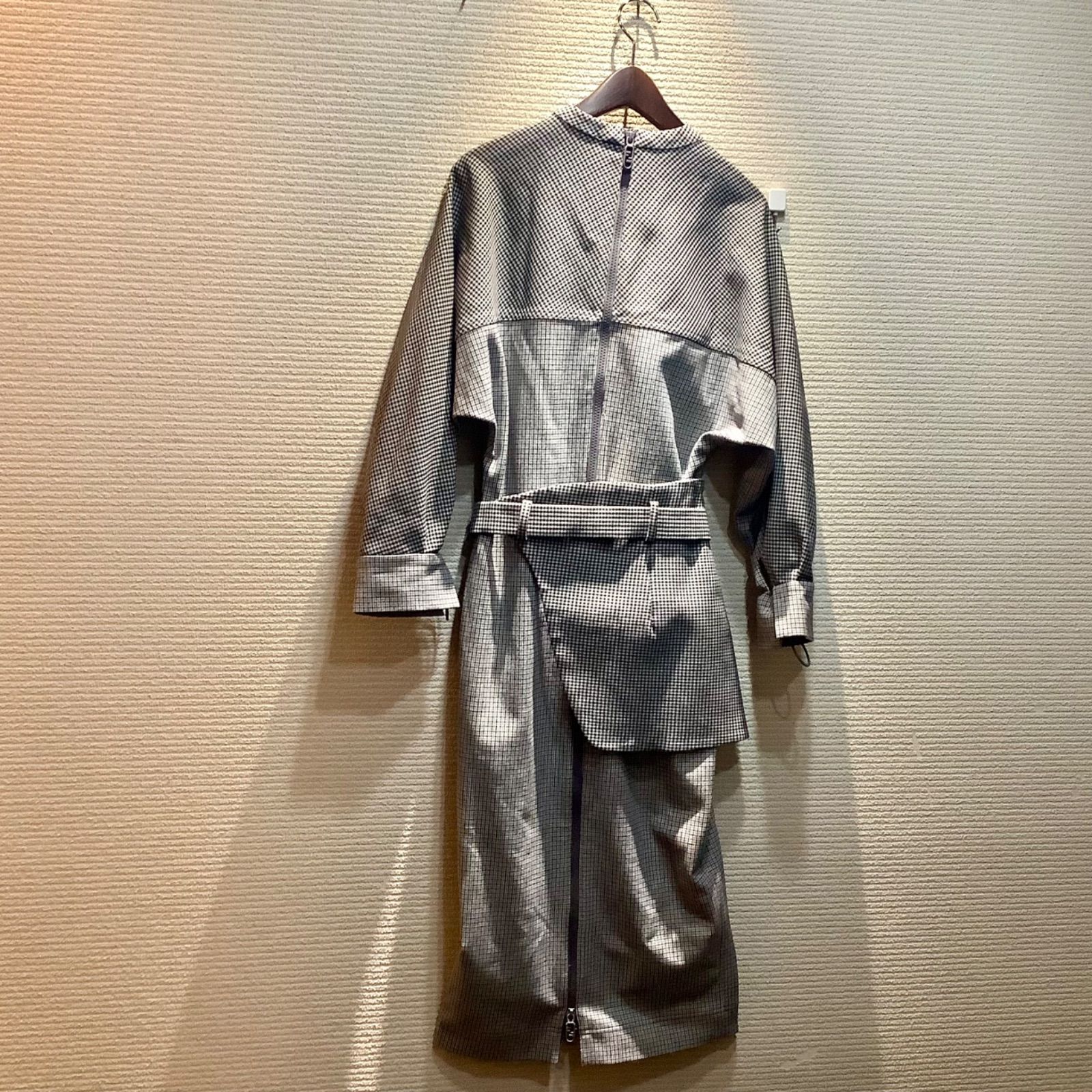 22AW フェンディ FENDI FFバックル ベルト ワンピース 千鳥格子