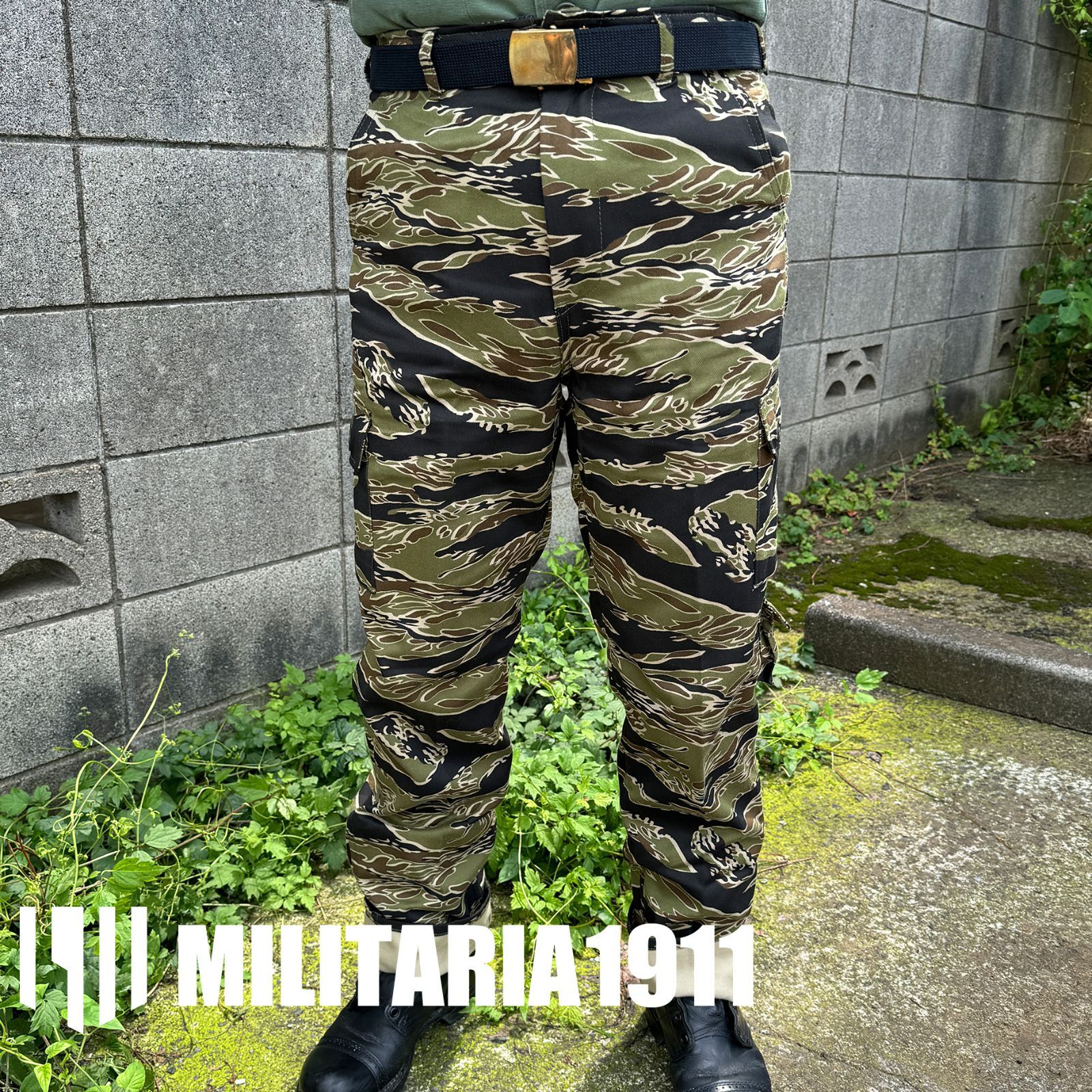 MILITARIA 1911自社製 ゴールドタイガーストライプ パンツ 精密