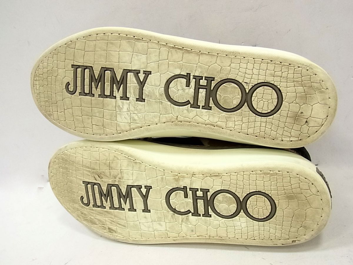 Jimmy Choo ハラコ エナメル レザー ハイカット スニーカー レオパード
