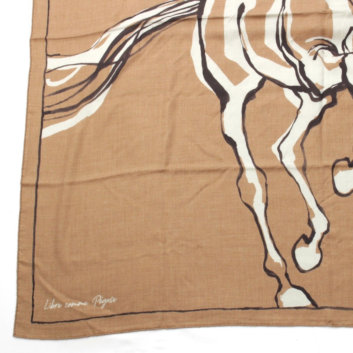 エルメス　カシミアシルク　ストール　ペガサスのように自由に　新品未使用 エルメスのカレジェアン カシミアシルク 《ペガサスのように自由に
