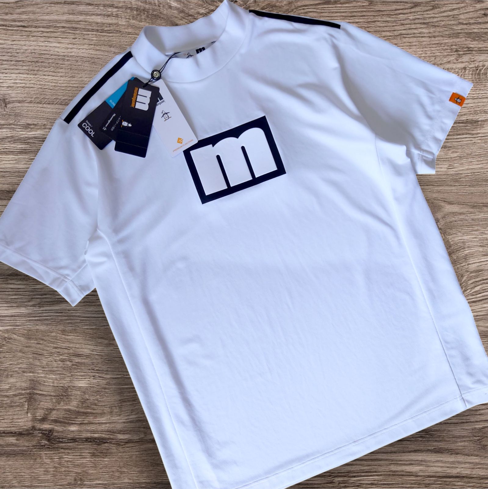 Munsingwear Golf モックシャツ 現行ロゴ モノトーン