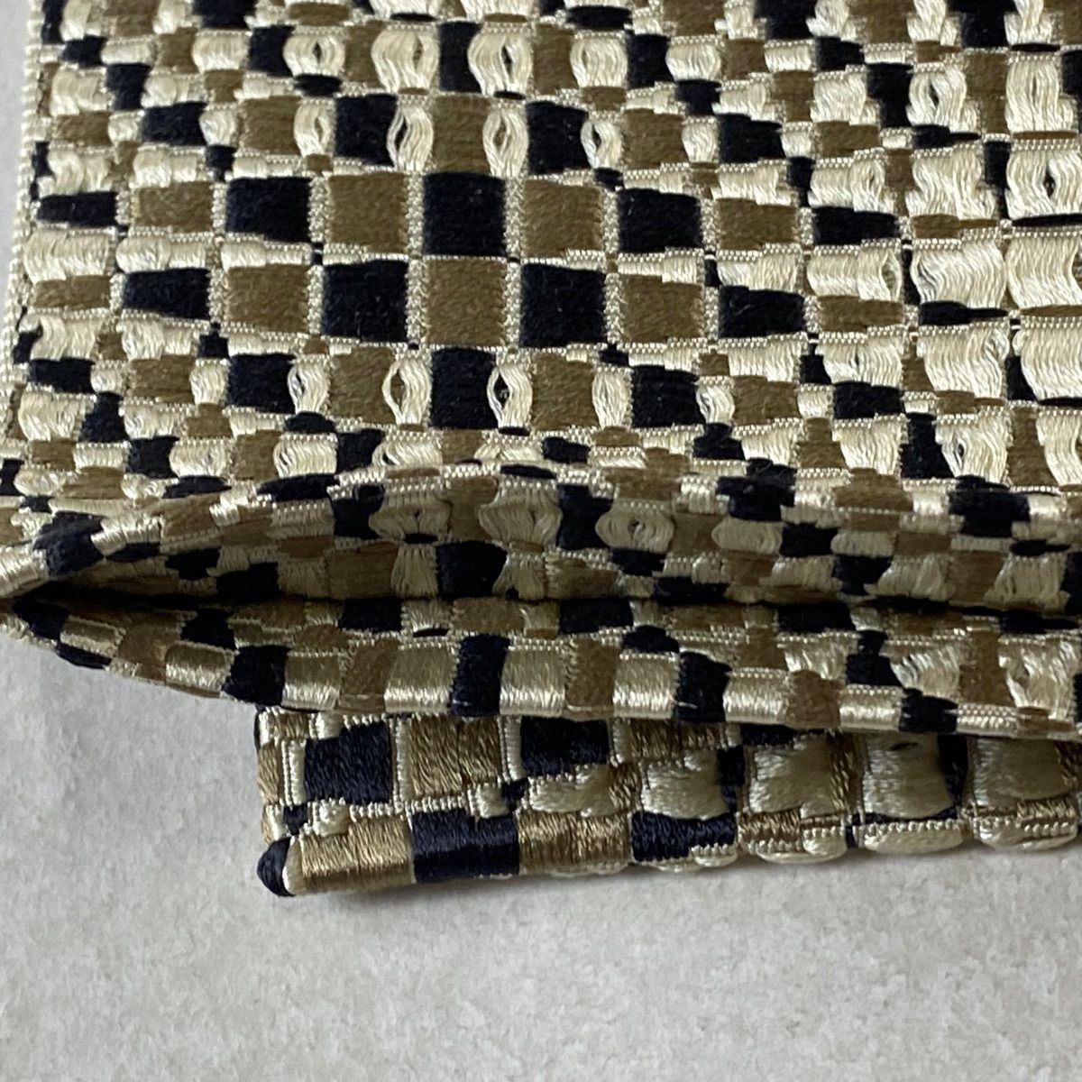 名古屋帯 美品 逸品 落款 千年工房 本場筑前博多織 八寸名古屋帯 松葉 