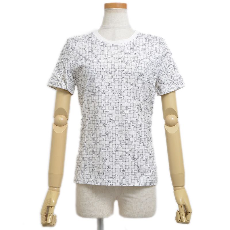 エルメス Tシャツ ボルデュック コットン ホワイト レディース 38サイズ