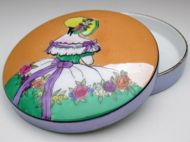 ノリタケ デコレディ パウダーケース ノリタケ オールドノリタケ デコレディー ラスター 彩 ポンパドール