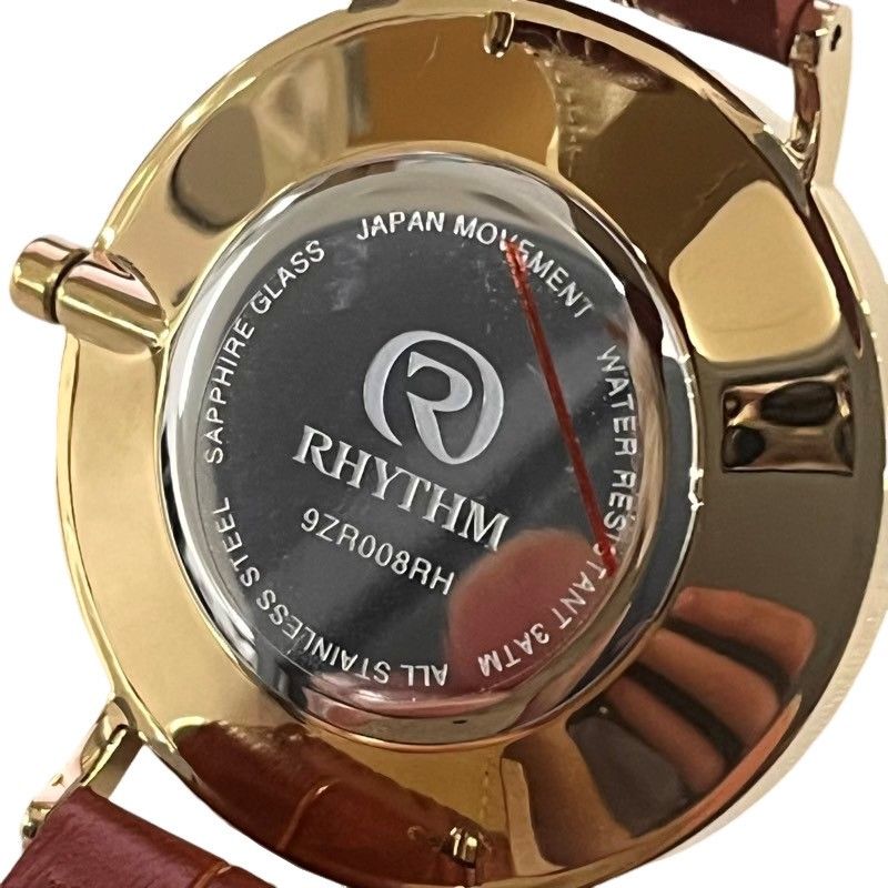 RHYTHM リズム クォーツ腕時計 9ZR008RH メンズ レディース レザー 天然皮革 アナログ 稼働品 【新品】 22406K192