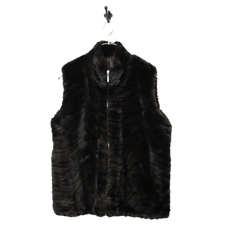 VINTAGE FAKE FUR VEST/M