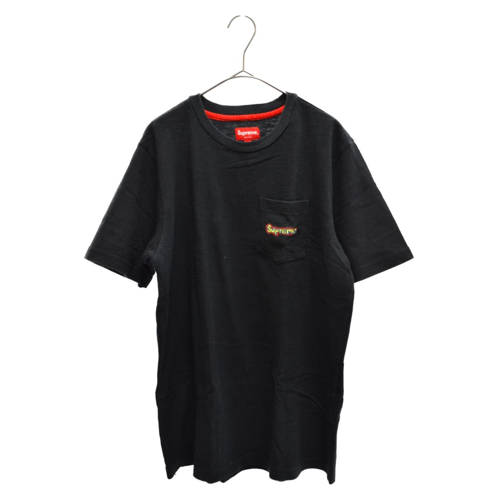 SUPREME (シュプリーム) 15SS×Mark Gonzales Embroidered Pocket Tee マークゴンザレス ロゴ刺繍  ポケット 半袖Tシャツ ブラック - メルカリ