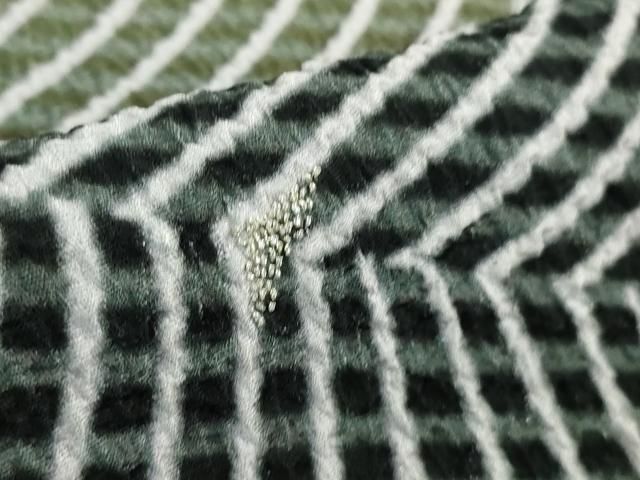 平和屋本店□極上 十日町 名門 滝泰謹製 訪問着 相良刺繍 よろけ縞 暈  