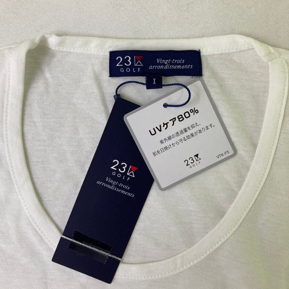 サイズ：1 23区GOLF ニジュウサンクゴルフ  インナー Tシャツ  ホワイト系 [240101445146] ゴルフウェア レディース ストスト 23区GOLF ニジュウサンクゴルフ ハイネック インナー Tシャツ
