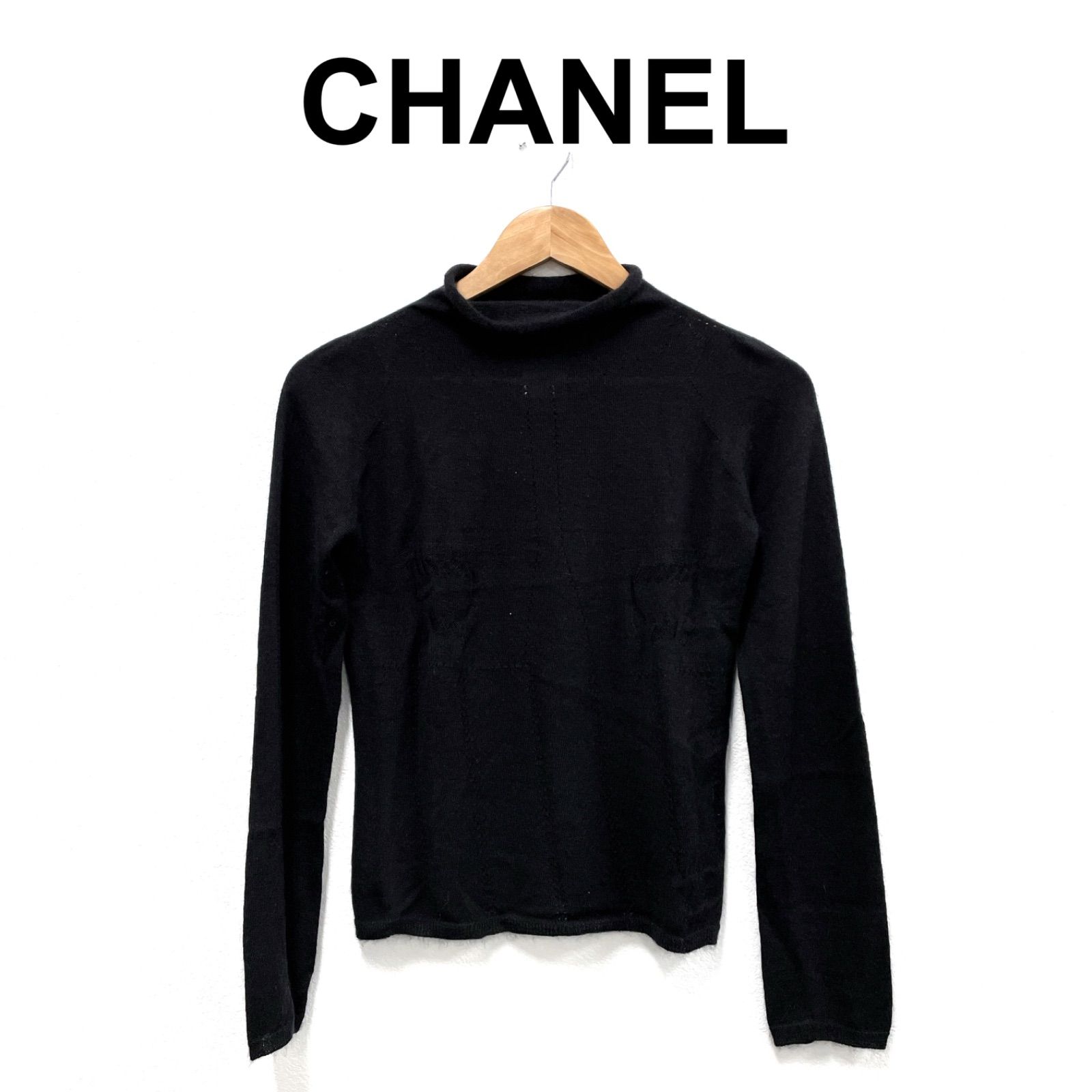 シャネル カシミア ニット 黒 シャネル CHANEL カシミヤ混