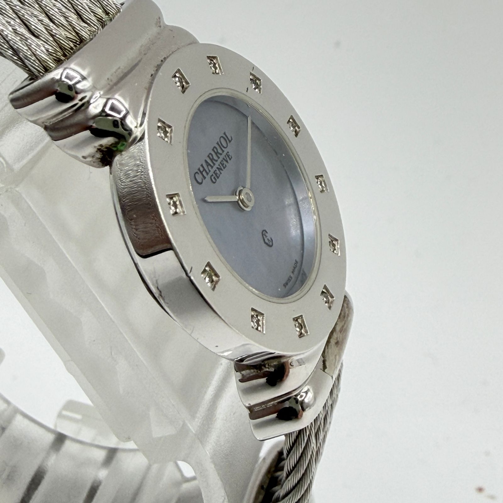 37【美品】フィリップシャリオール　時計 サントロペ シェル 12pダイヤ フィリップシャリオール/サントロペ/型番：7007901/クォーツ/腕時計の