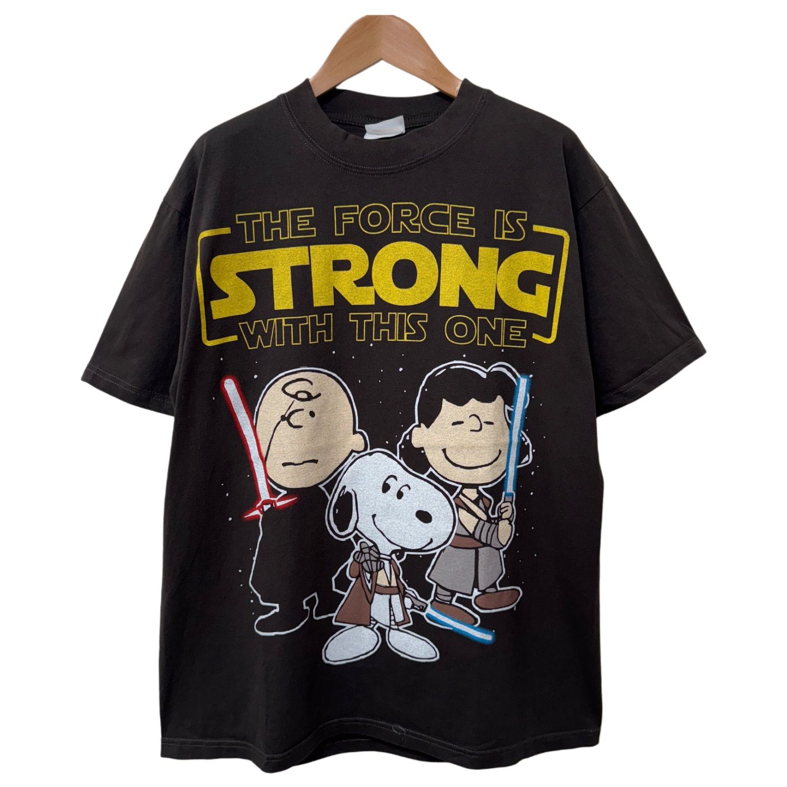 スヌーピー Tシャツ Lサイズ ブラック ピーナッツ Snoopy スター