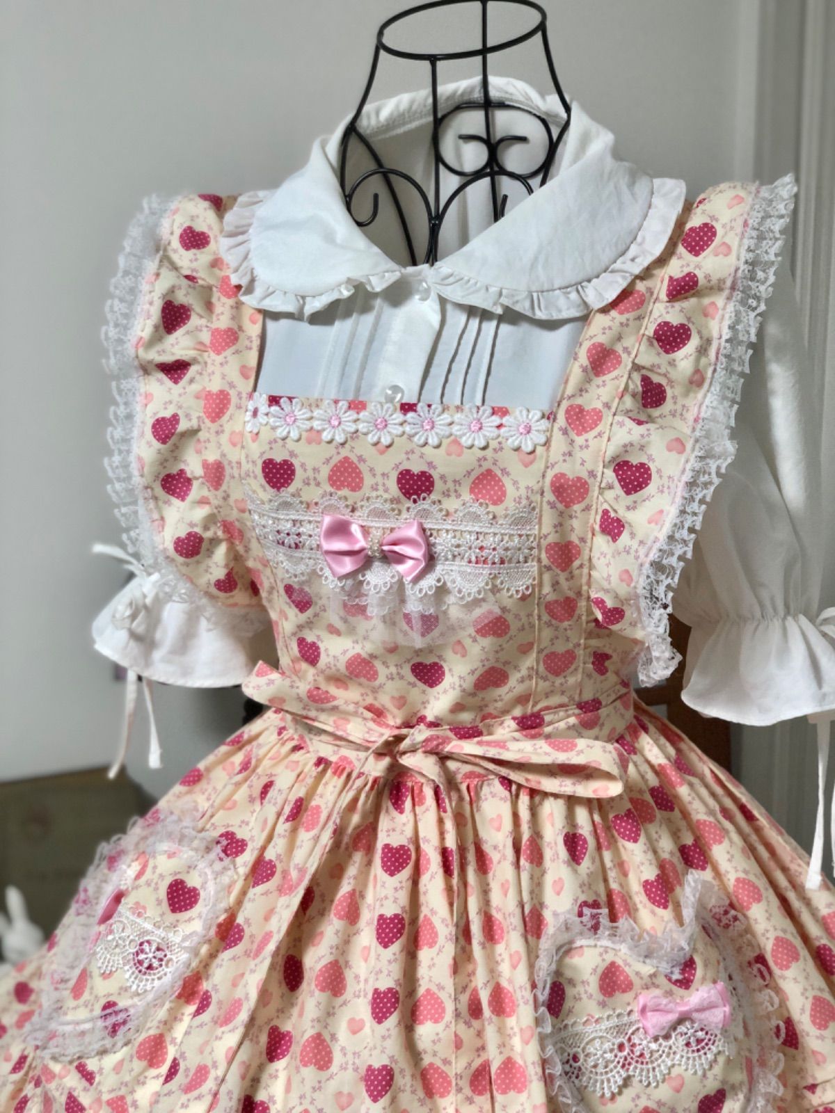 ハートポケットエプロンスカート ハートエプロンワンピース ｜ LIZ