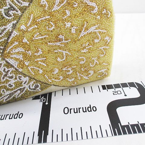ビーズ装飾 ゴールド ハンドバッグ Flowering ショルダーバッグ バッグ ビーズデザインショルダー