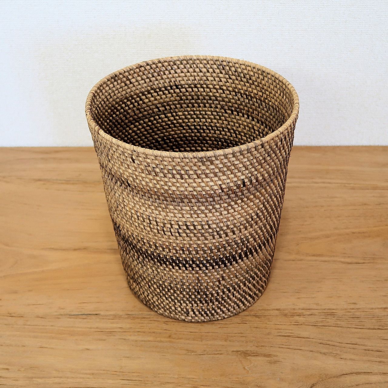 アタ＆ラタン ダストボックス ゴミ箱 ロンボク島 25cmX28cm