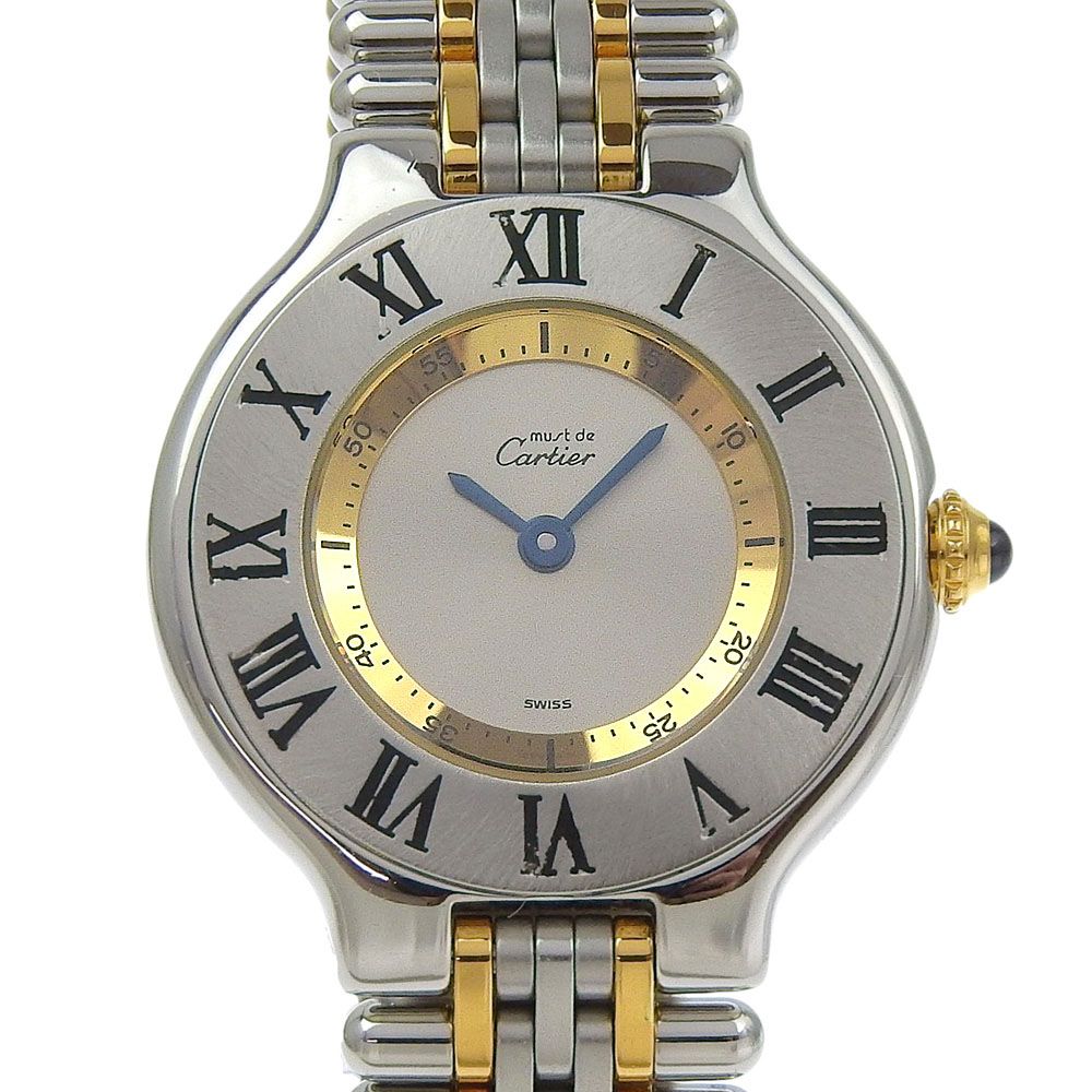 CARTIER カルティエ マスト21 ヴァンティアン W10072R6 ステンレススチール クオーツ アナログ表示 レディース シルバー文字盤 腕時計