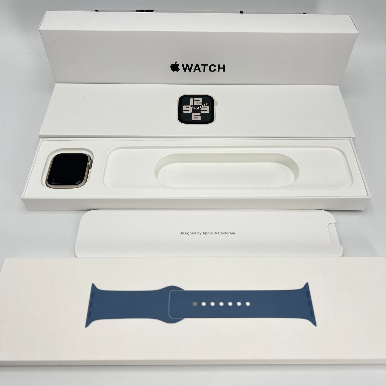Apple Watch SE 第2世代 40mm GPS MNL73J/A+MP783FE/A スターライトアルミニウム/スレートブルースポーツバンド アップルウォッチ 本体