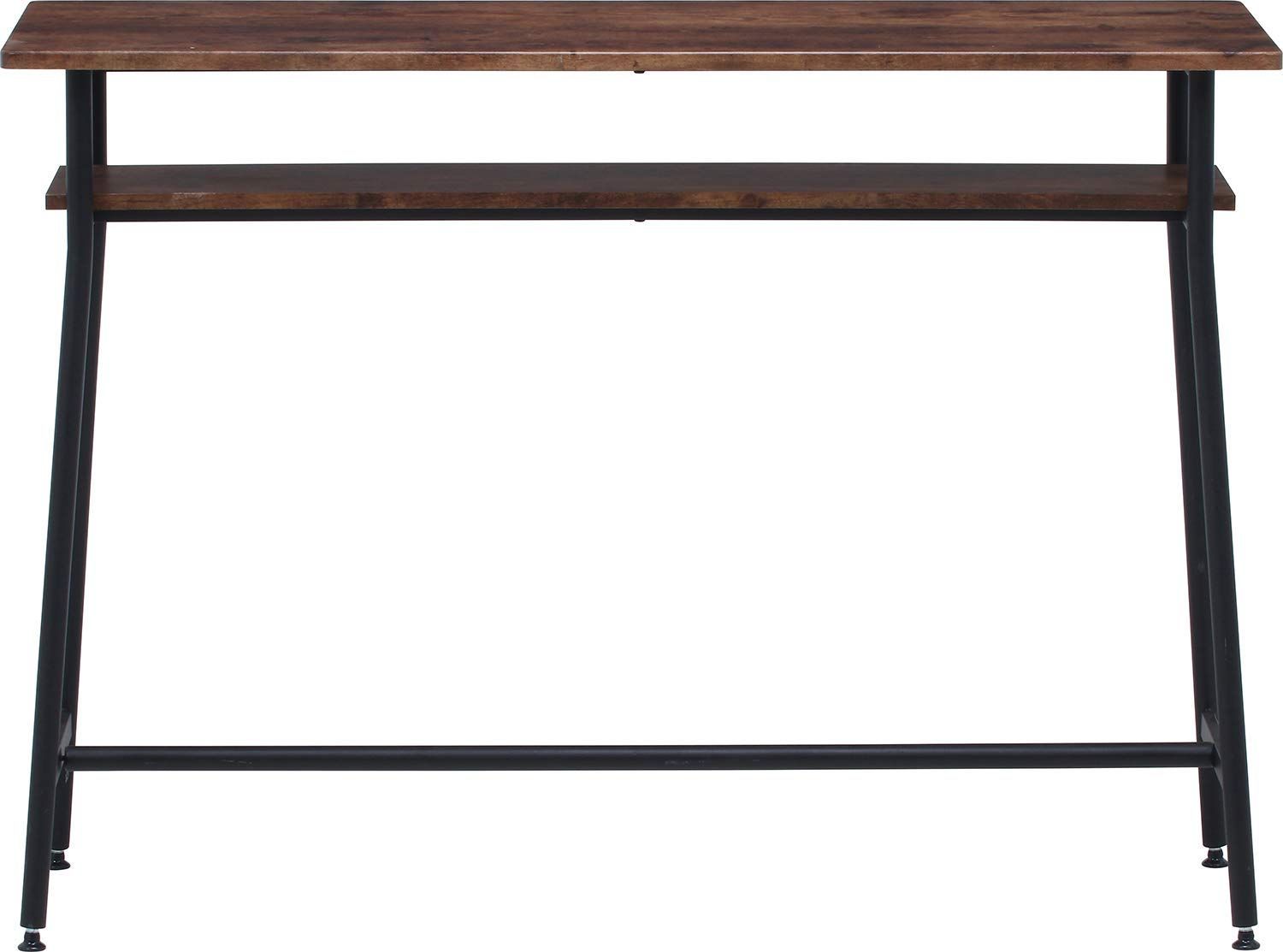 ヴィンテージ風 お手入れ簡単 収納棚付き ナビア ブラウン 幅120×奥行40×高さ87cm バーカウンター 14657 カウンターテーブル 不二貿易
