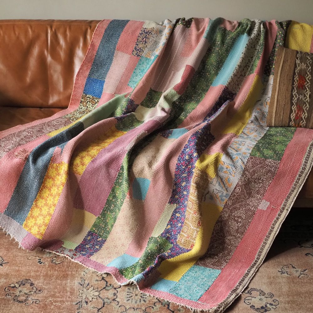 ヴィンテージカンタキルト＜F＞ India・ラリーキルト ・カンタ