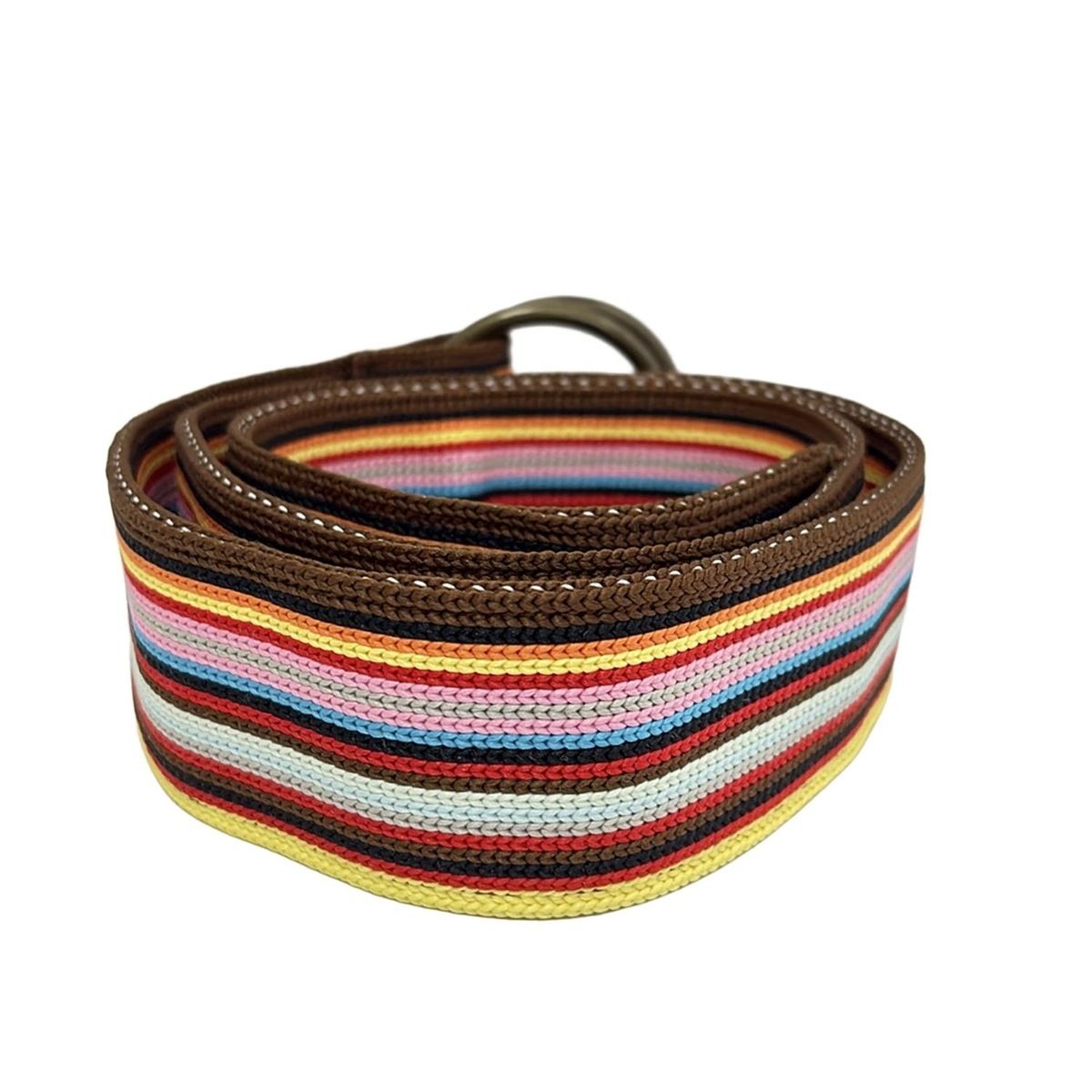 極美品　Paul Smith マルチカラー　ベルト　茶色 PaulSmith(ポールスミス) ベルト - ダークブラウン×イエロー