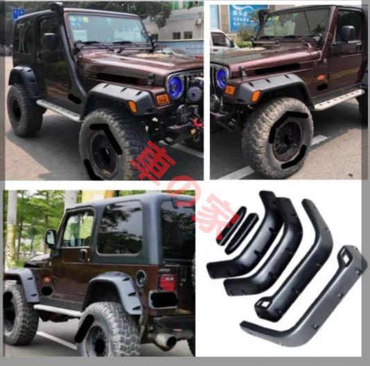 JEEP牧馬人TJホイールアイブロウフェンダーABS 6個セットを適用して幅を広げて厚く改造した自動車オフロード