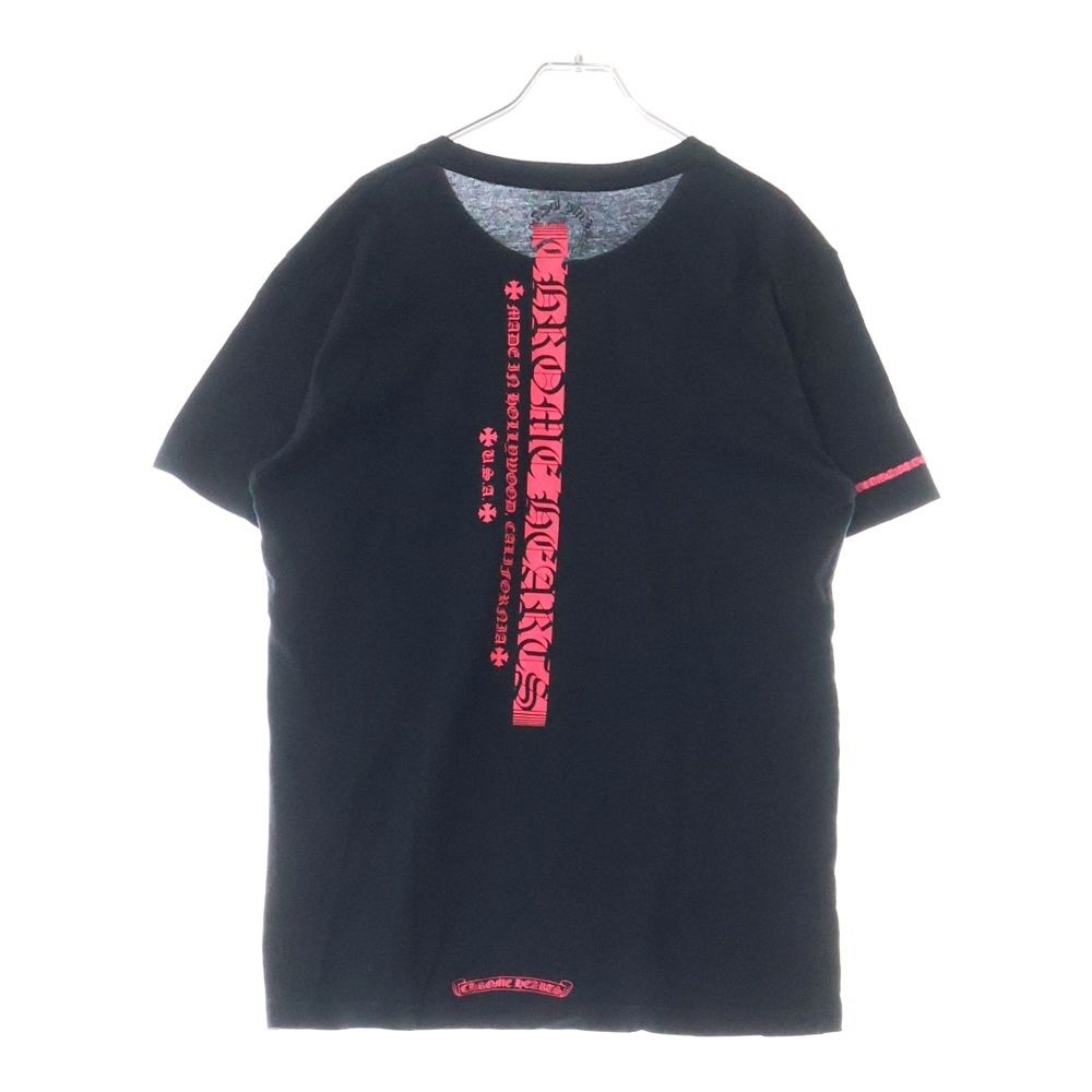 美品 クロムハーツ Chrome Hearts Pink Logo Tee CHROME HEARTS (クロムハーツ) Neon Pink Stripe Logo Tee