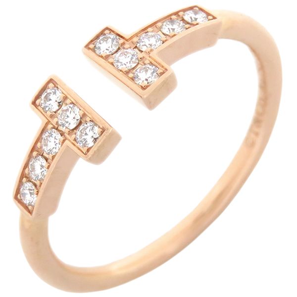 Tiffany & Co. ゴールドローズ ダイヤモンド ワイヤー リング