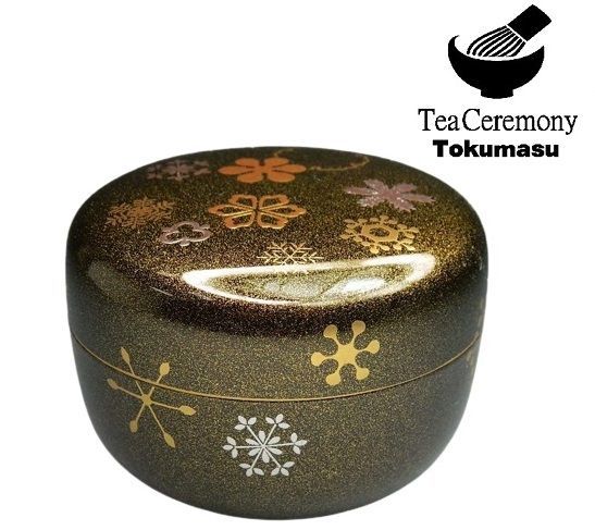 茶道具　平棗　雪華　梨地風　新品