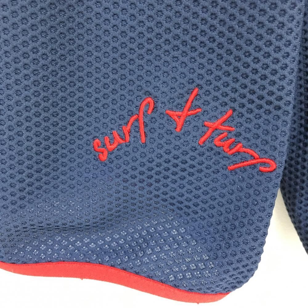 ロサーセン ジップパーカー ネイビー×レッド 凹凸生地 ロゴ刺しゅう