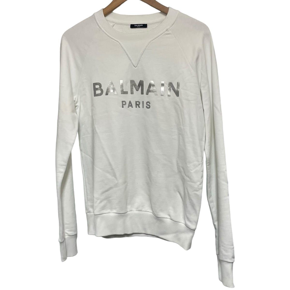 BALMAIN ホワイトスウェットシャツ XS 【公式通販】
