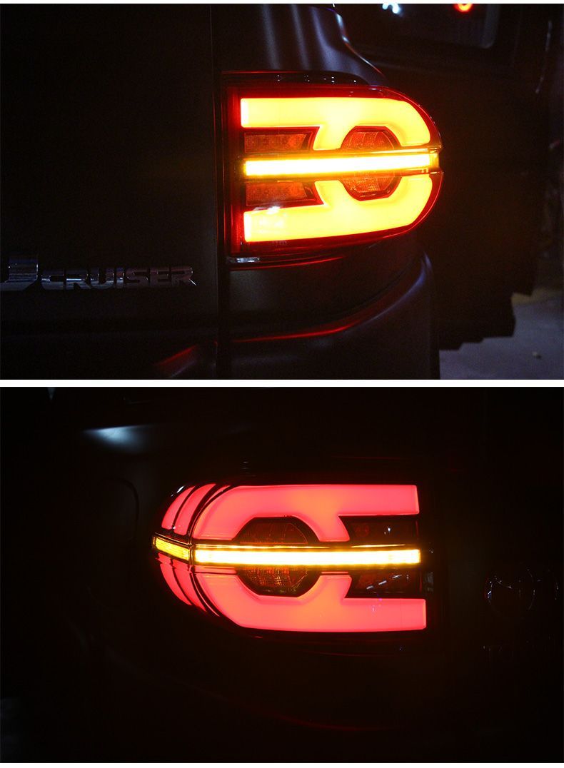 トヨタ FJクルーザー 07-15年式対応 テールランプアッセンブリー LEDデイライト ブレーキランプ 流れるウィンカー ZYP37注目シリーズ FFCRYSTALESIA_COM