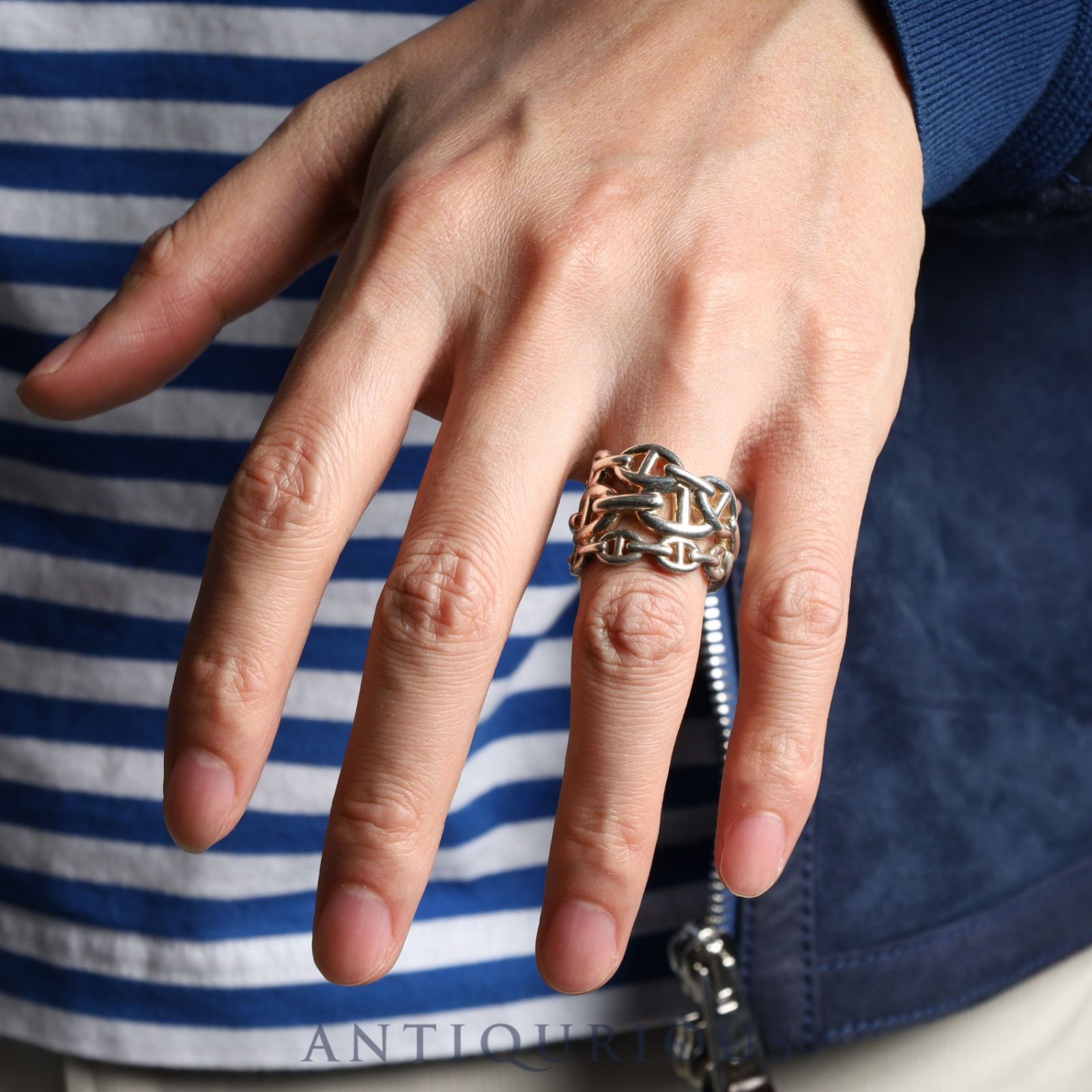 HERMES シェーヌダンクルアンシェネGM 55 エルメス リング シェーヌダンクル アンシェネ GM #55 SV925 箱