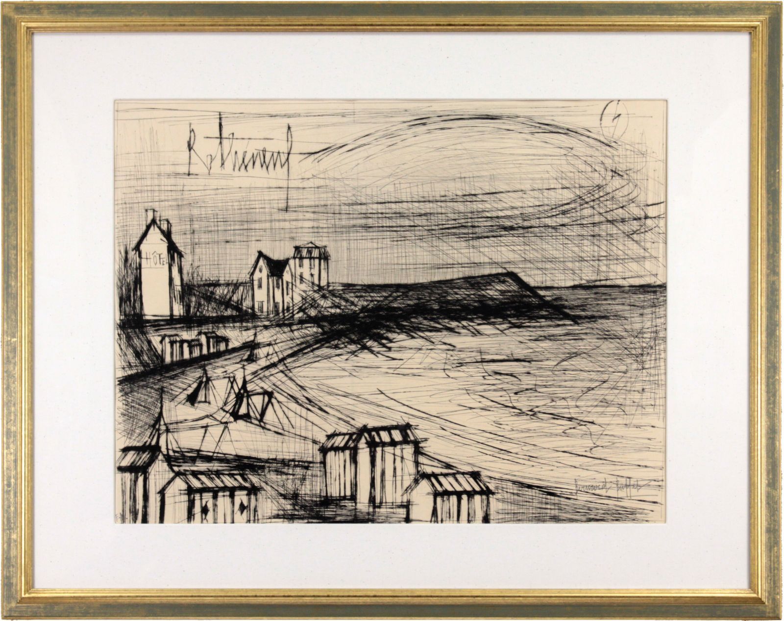 ベルナール・ビュッフェ 「ホテルのある風景（サン・カーストより