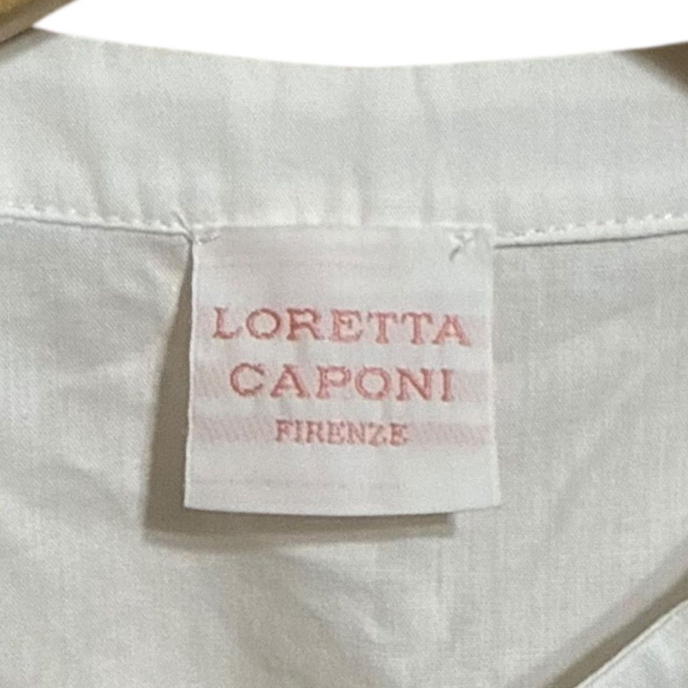 美品 23SS LORETTA CAPONI ロレッタカポーニ ドゥロワー取り扱い 半袖 比翼仕立て フリル ブラウス S ホワイト レディース 古着 中古 美品 23SS LORETTA CAPONI ロレッタカポーニ ドゥロワー取り扱い