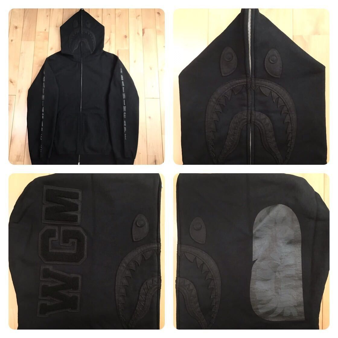 ☆XXL☆ All Black シャーク パーカー a bathing ape BAPE shark full zip hoodie エイプ ベイプ  アベイシングエイプ ブラック 2XL - メルカリ