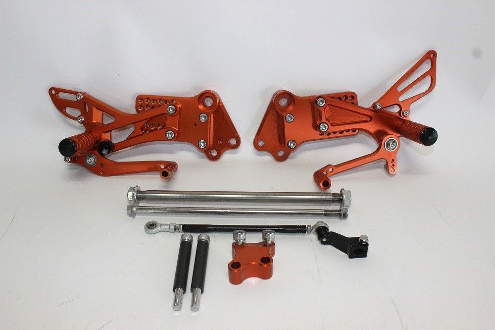 KTM用 RC250 RC390 Duke 125 200 390 2011-2017 調整式 バックステップ 橙