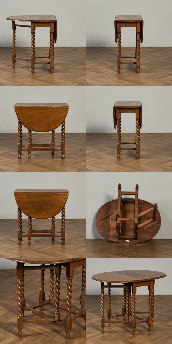 超メルカリ市！4人用伸長折りたたみ式ダイニングテーブル チェア付き BROWN