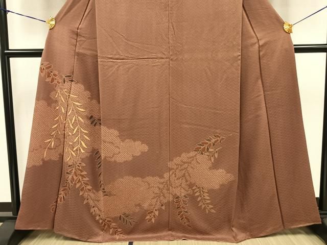 平和屋着物○訪問着 絞り 枝葉文 金彩 正絹 逸品 AAAY1721np 平和屋着物