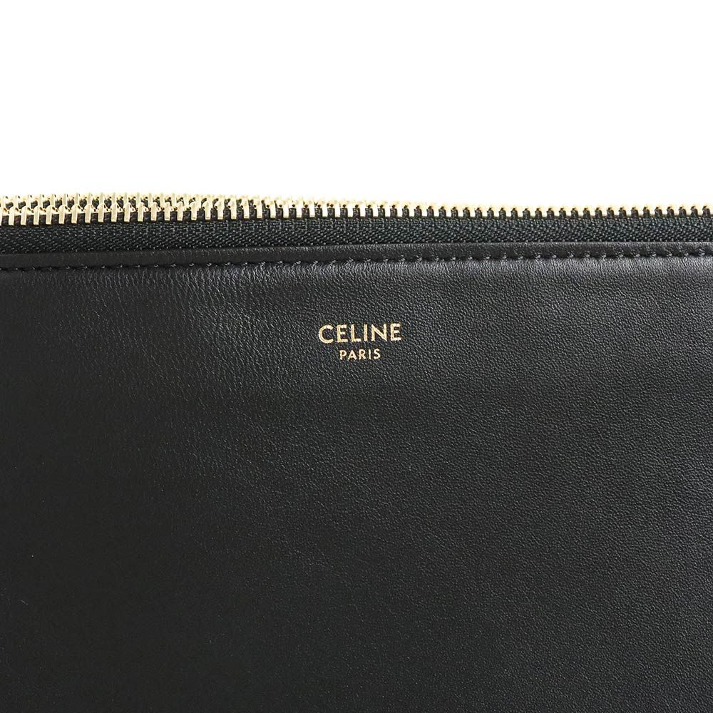 セリーヌ トリオ ラージ ショルダーバッグ 斜め掛け ラムスキン レザー  