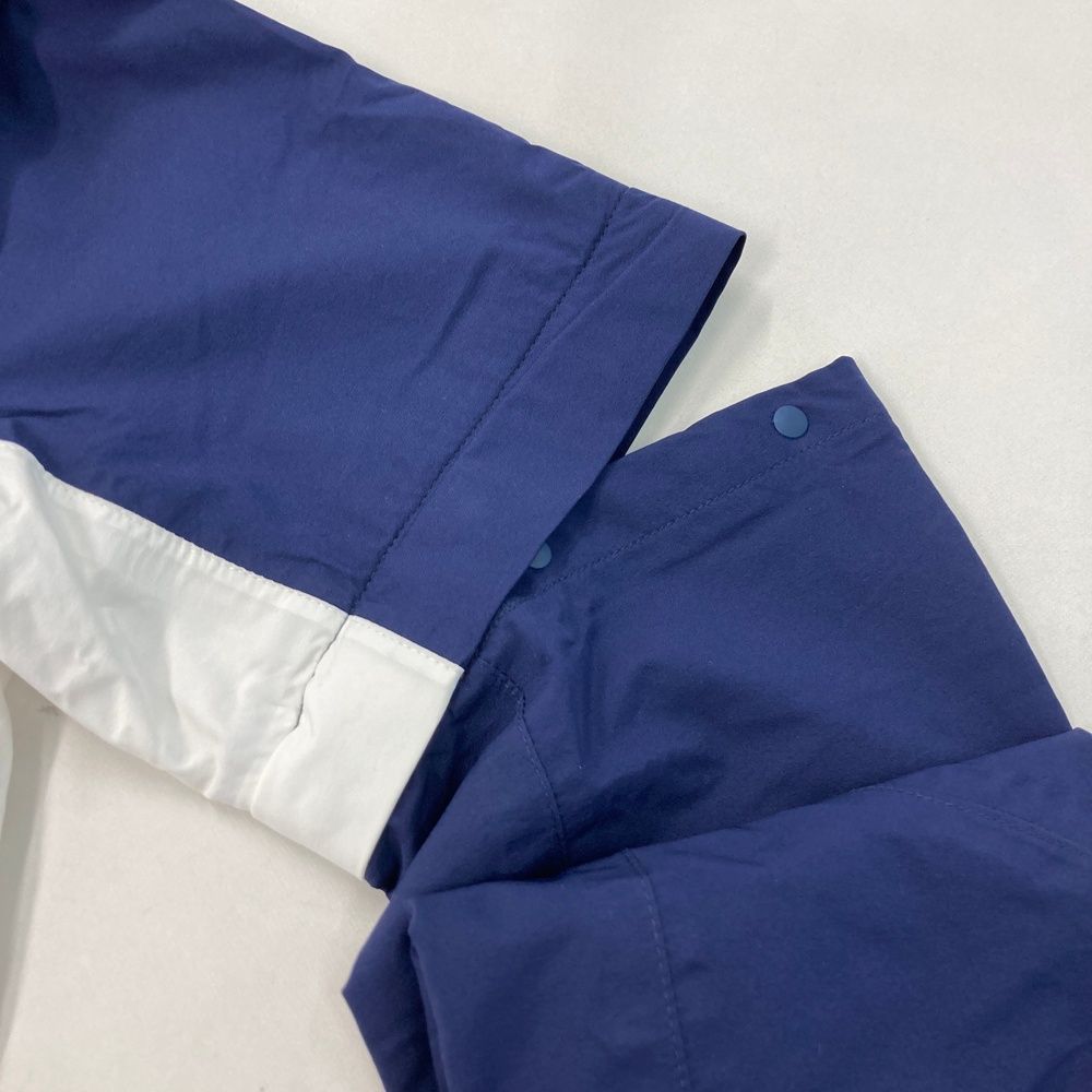 美品 セットアップ キャロウェイ◆ジップ 2way レインウェア◆ネイビー SS Callaway キャロウェイアパレル ゴルフウェア レインウェアスーツ 上下