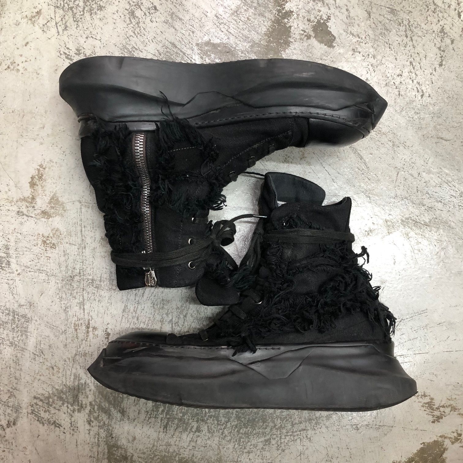 Rick Owens DRKSHDW ABSTRACT SNEAK du02a3840 サイドジップ キャンバス アブストラクト スニーカー ダークシャドウ  リックオウエンス 43 71206A1 - メルカリ