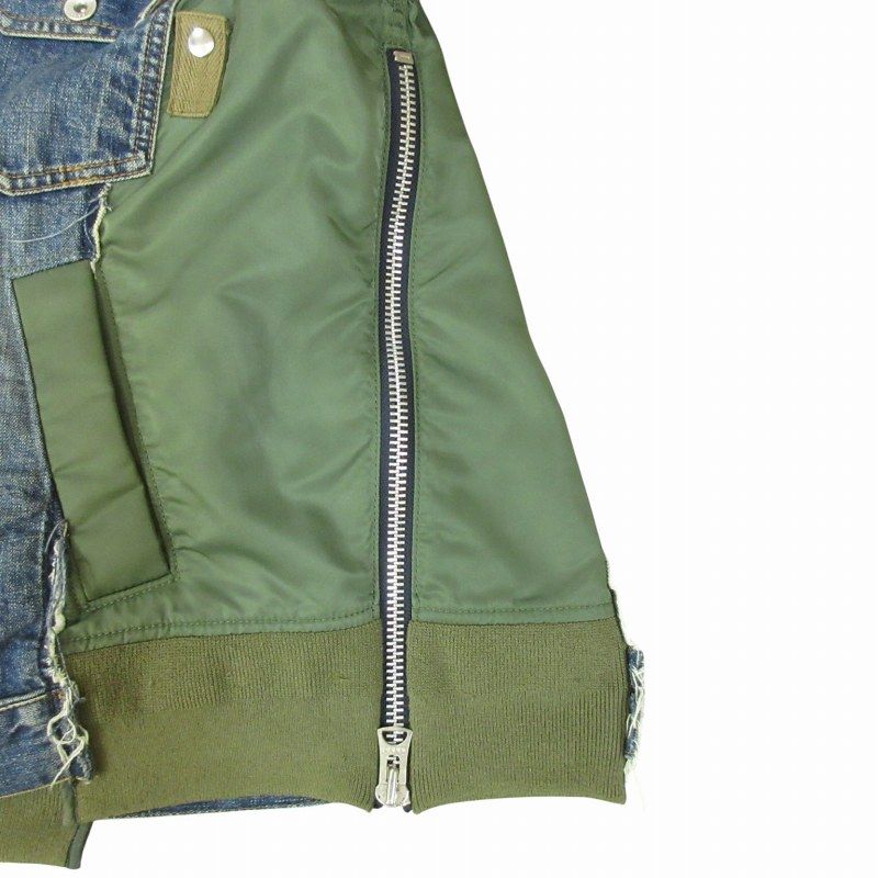 sacai (サカイ)19AW Denim Jacket ブルー×カーキ 楽天市場】sacai / サカイ | Denim x Nylon Twill Jacket MA-1