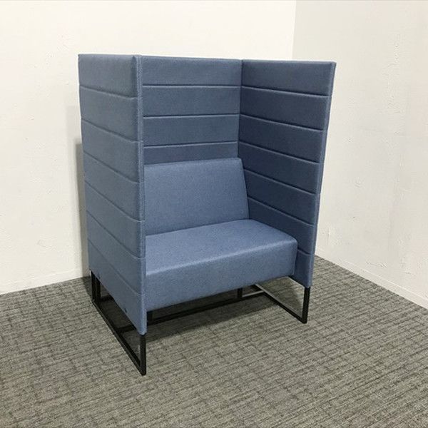 パネル付きソファ 応接用ソファ 集中ブース ブルー